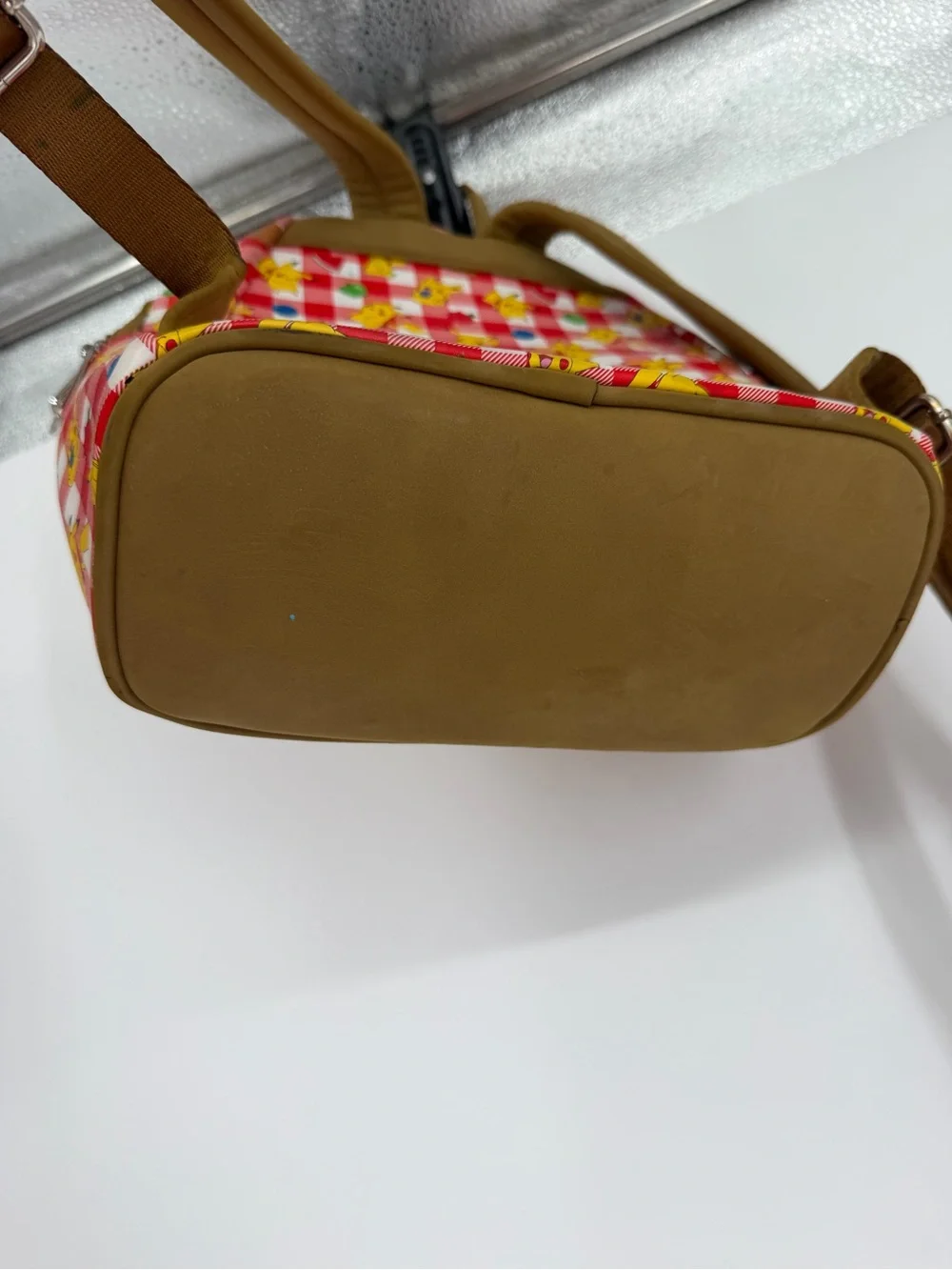 Loungefly Red Check Pikachu Picnic Mini Backpack with Brown Accents